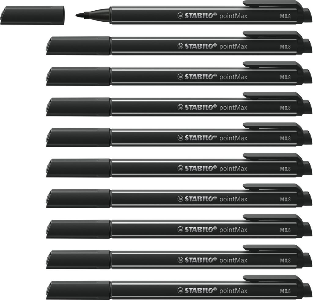 Stabilo - Stylo Filt Pointmax 488/46 m noir | 10 pièces Image du produit 