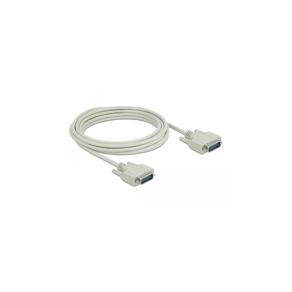 Câble série D-Sub15 mâle vers mâle DeLOCK de 5m beige haute qualité