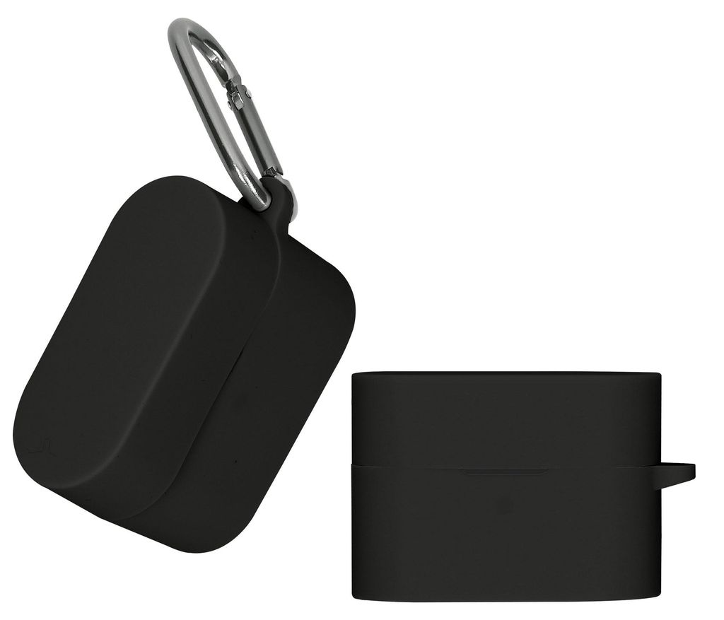 kwmobile Schutzhülle für Sony WF-1000XM6 Hülle - TPU Silikon Case für Kopfhörer Ladecase - stoßfestes Cover mit Karabiner - Schwarz