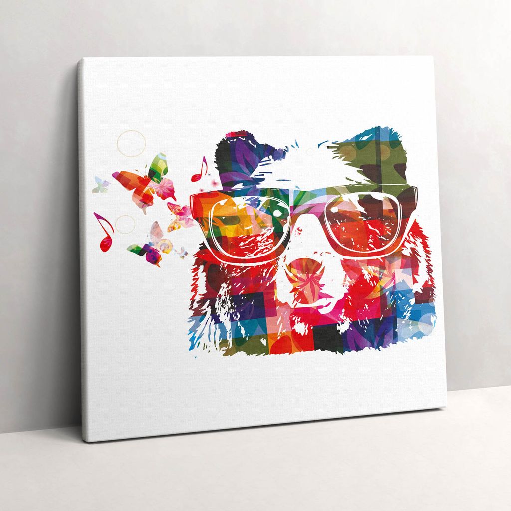 Bear head – Leinwandbild Wandbild – 60x60 cm – Leinwandbilder – Wandbilder – Schlafzimmer – Flur