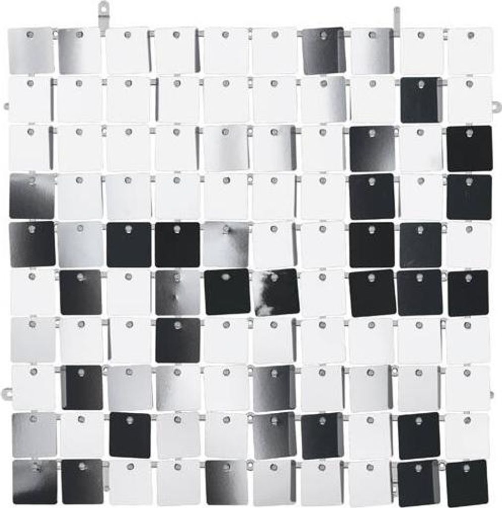 Panel Cekinowy Srebrny, Kwadrat cekiny srebrne, 30x30cm Zdjęcie produktu 