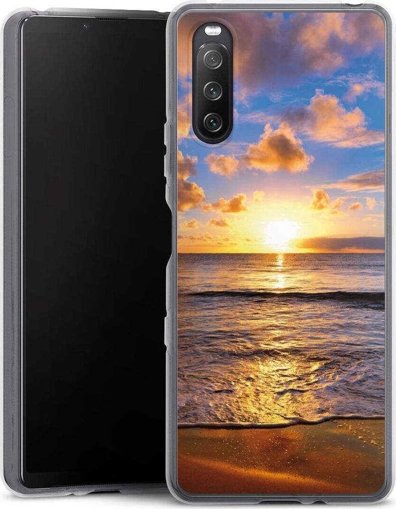 DeinDesign Handyhülle für Sony Xperia 10 III Silikon Hülle Case Smartphone Schutzhülle Meer Sonnenuntergang Strand
