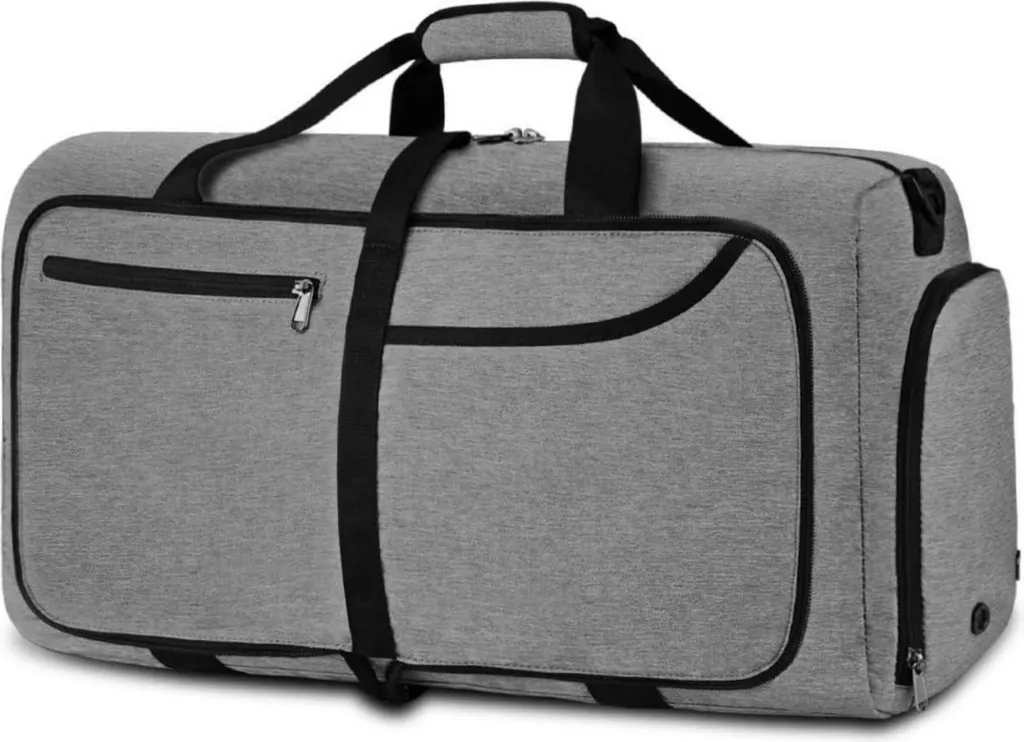 NEWHEY Borsa da viaggio Grande 80L Borsa sportiva leggera Uomini Donne Nero