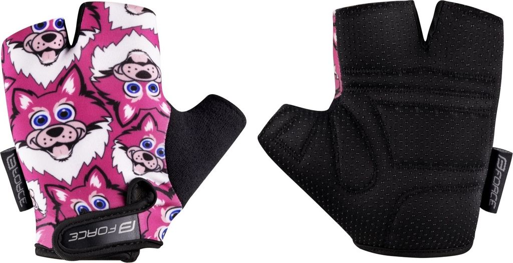 Handschuhe FORCE WOLFIE KID pink-weiss : Größe - S Größe: S