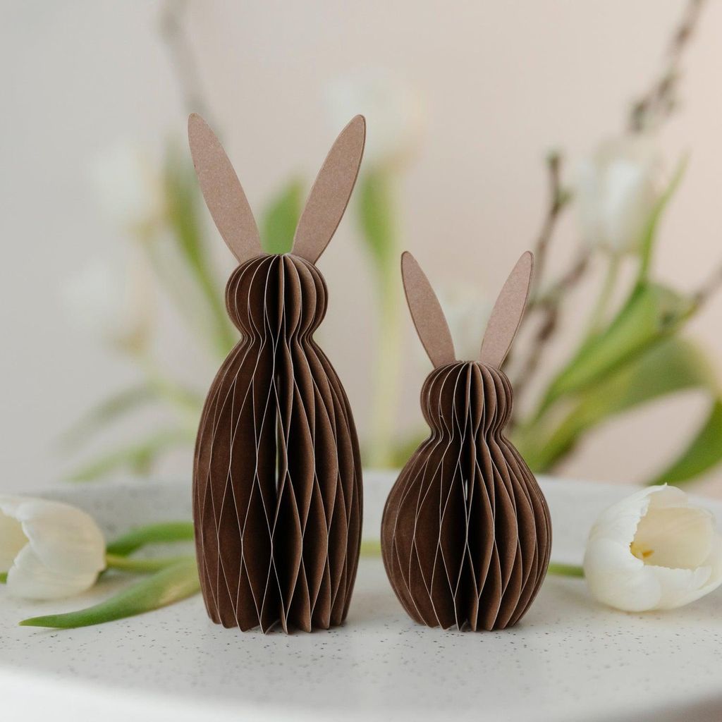 Osterhase Paul aus Papier - braun: small