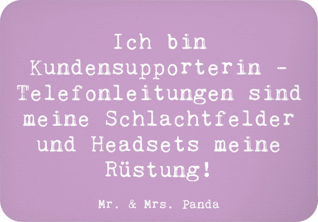 Mr. & Mrs. Panda magnet Spruch Kundensupporterin Heldin - Lavendeltraum - Geschenk, Support, Telefonleitung, Kühlschrankmagnet, Berufsprodukte, He...