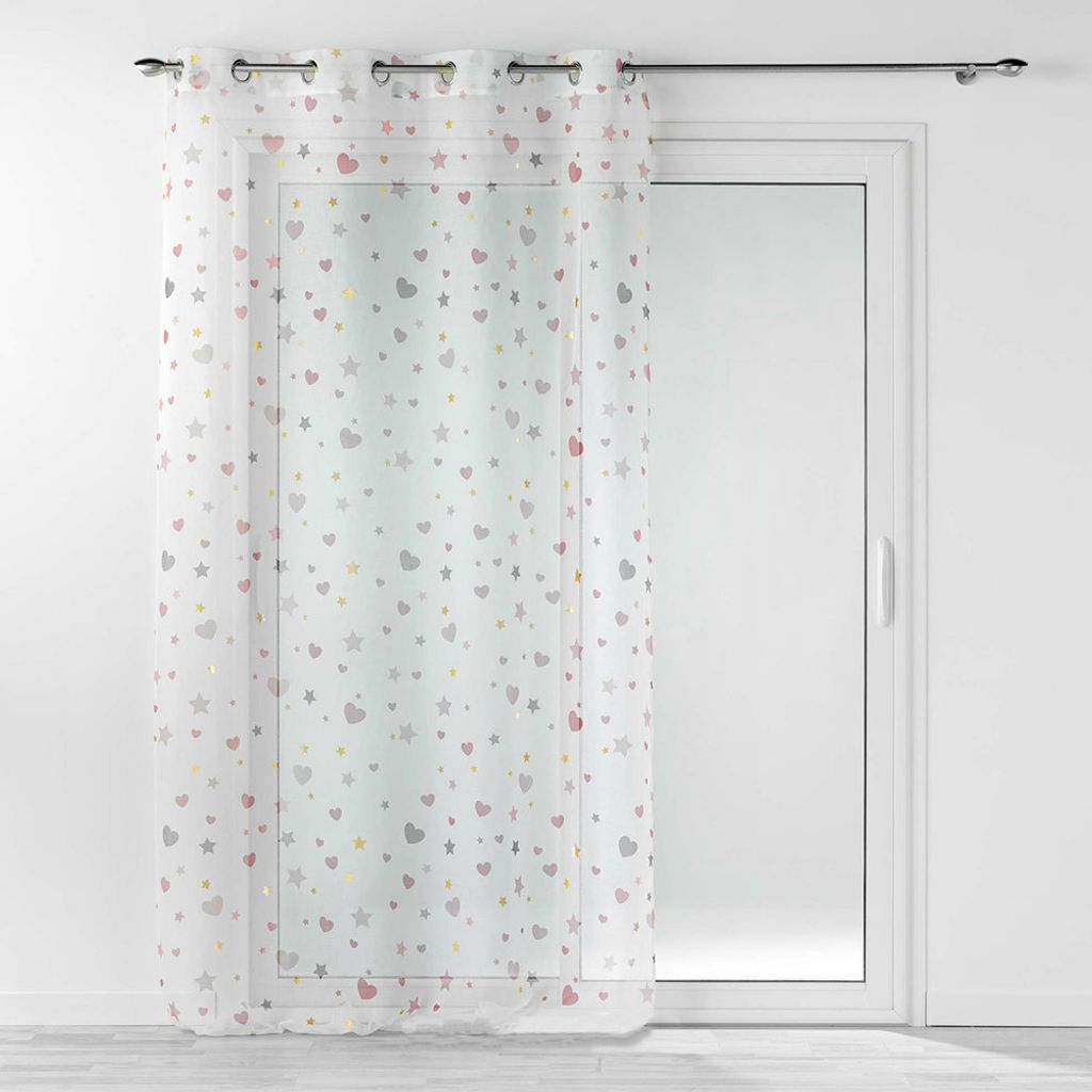 Voile Vorhang 140 cm x 280 cm Stars & Hearts