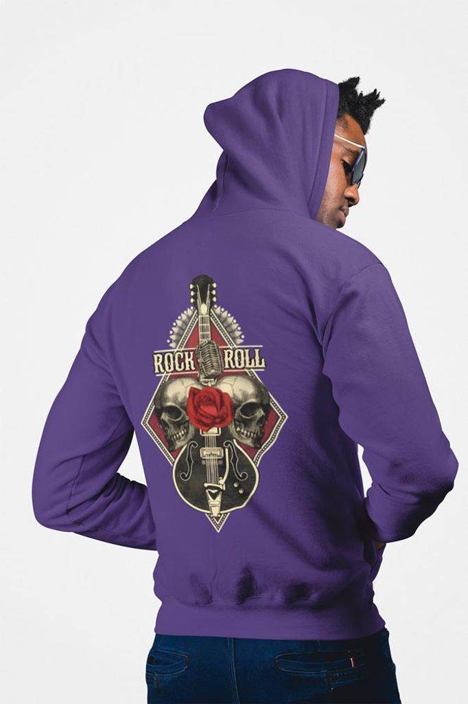 D&B Uni Hoodie ZIPZN00014 Rock And Roll Lila-Größe S