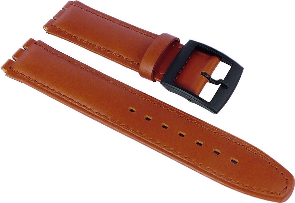 Ersatzband Leder Braun 17mm passend zu Swatch Uhren Minott 19947B