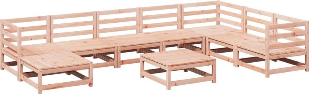 vidaXL 9-tlg. Garten-Sofagarnitur Massivholz Douglasie