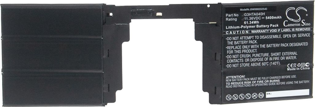 vhbw Akku kompatibel mit Microsoft Surface Book 2nd 15" 1793 Keyboard kabellose Tastatur (5400 mAh, 11,36 V, Li-Polymer)