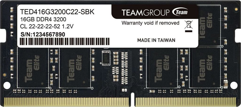 A close-up, top-down view of a computer RAM module.
