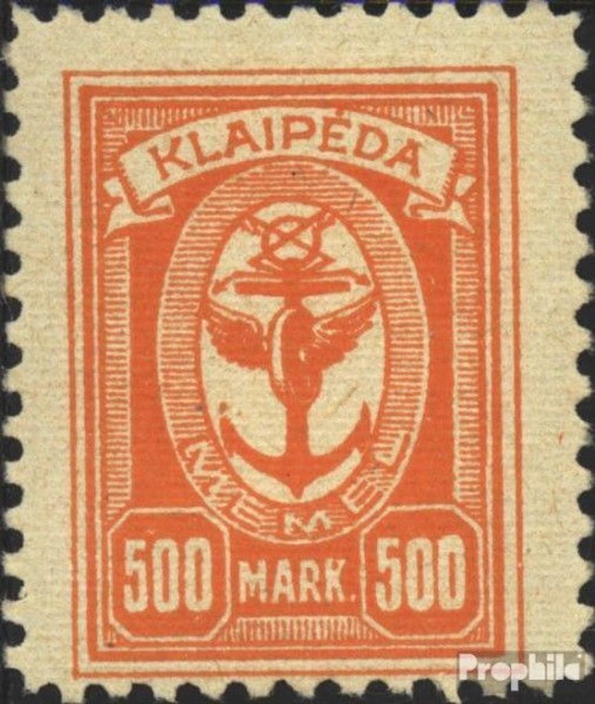 Briefmarken Memelgebiet 1923 Mi 158 mit Falz Hafen Memel Produktbild 