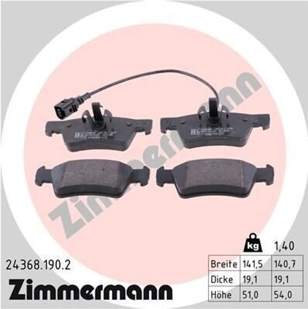 Plaquettes de frein T5 Zimmermann 24368 idéal pour transport et charge lourde