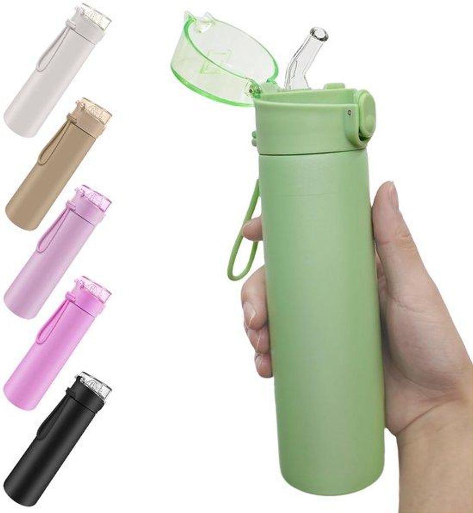 Isolerter Wasserflasche 250ml mit Griff, mini-Thermos mit doppelter Wand, tragbare geisolierter Wasserflasche für Sport und Schule (grün)