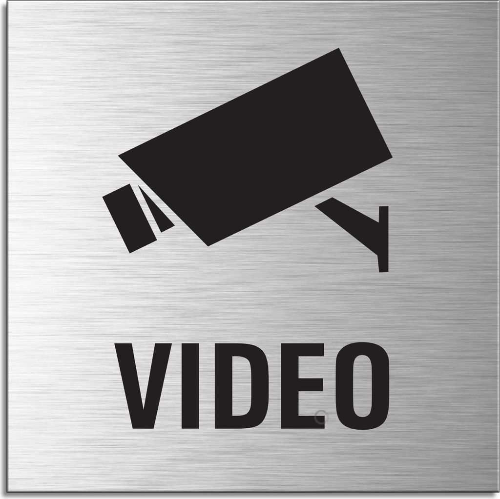 Schild - Video überwacht | Türschild 120 x 120 mm Aluminium Produktbild 