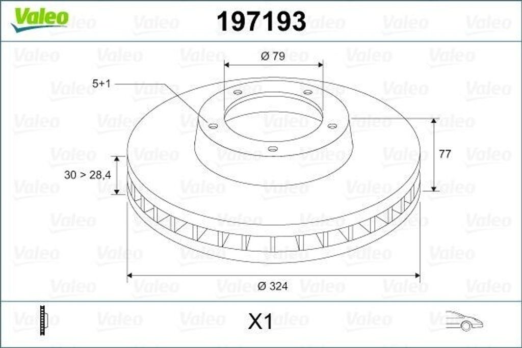 VALEO 197193 - OE 34 11 6 753 221 Bremsscheibe, Vorderachse für 6er (E63), 6er (E64), 5er (E61), 5er (E60)