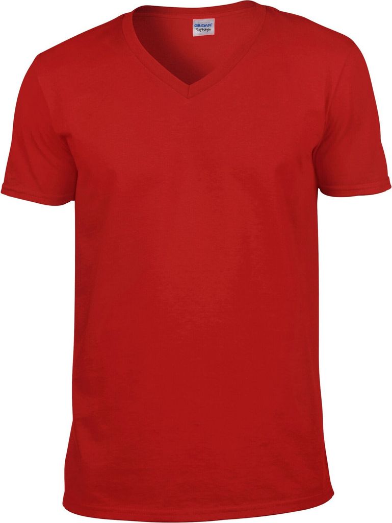 Gildan - "Softstyle" T-Shirt V-Ausschnitt für Herren/Damen Uni PC6258 (S) (Rot)