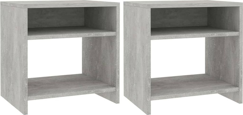 "2026 Promotion" Nachttische 2 Stk. - Beistelltisch - Betongrau 40x30x40 cm Holzwerkstoff - Nachtkommode CC26866