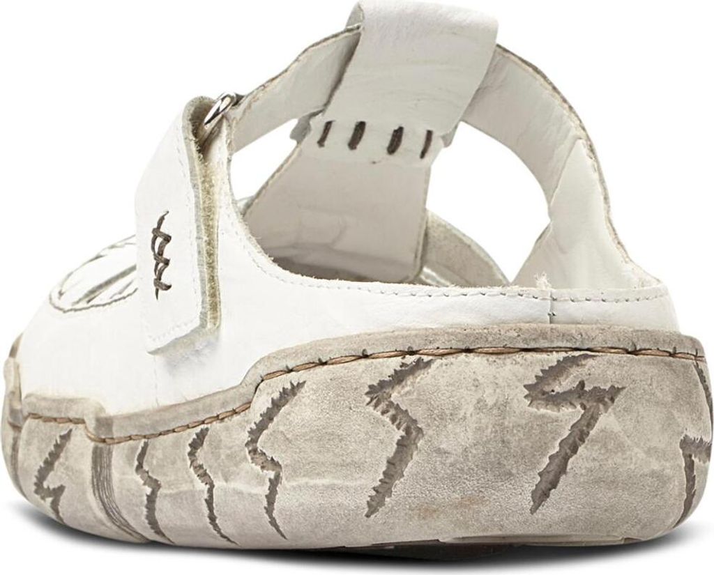 Rieker Damen Clog aus Leder offen mit Klettverschluss und Produktbild 