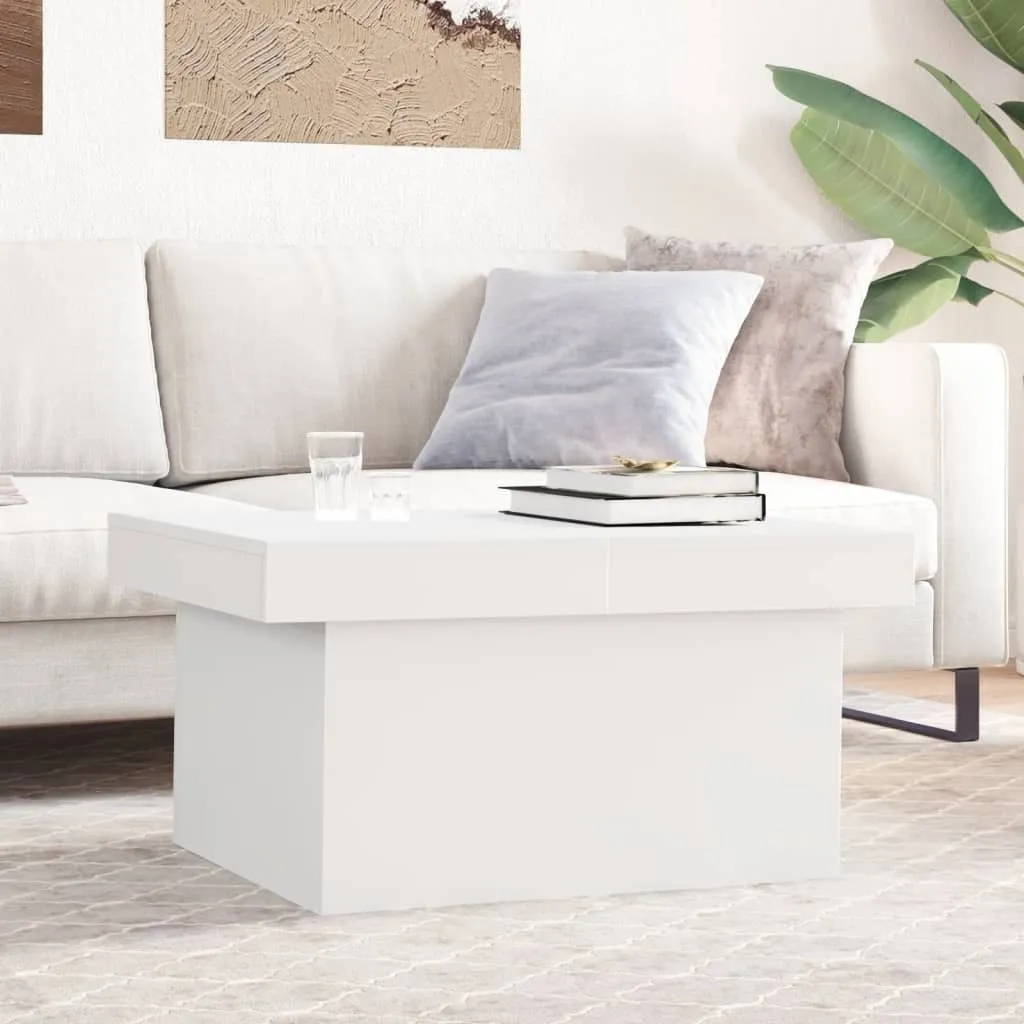 Tavolino Soggiorno Bianco 100x55x40 cm Design Scandinavo Legno