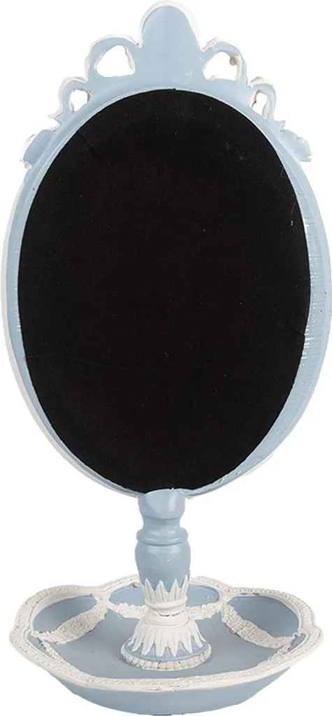 Petit miroir bleu Clayre & Eef 28 cm en plastique - Format compact 14x14 - 2
