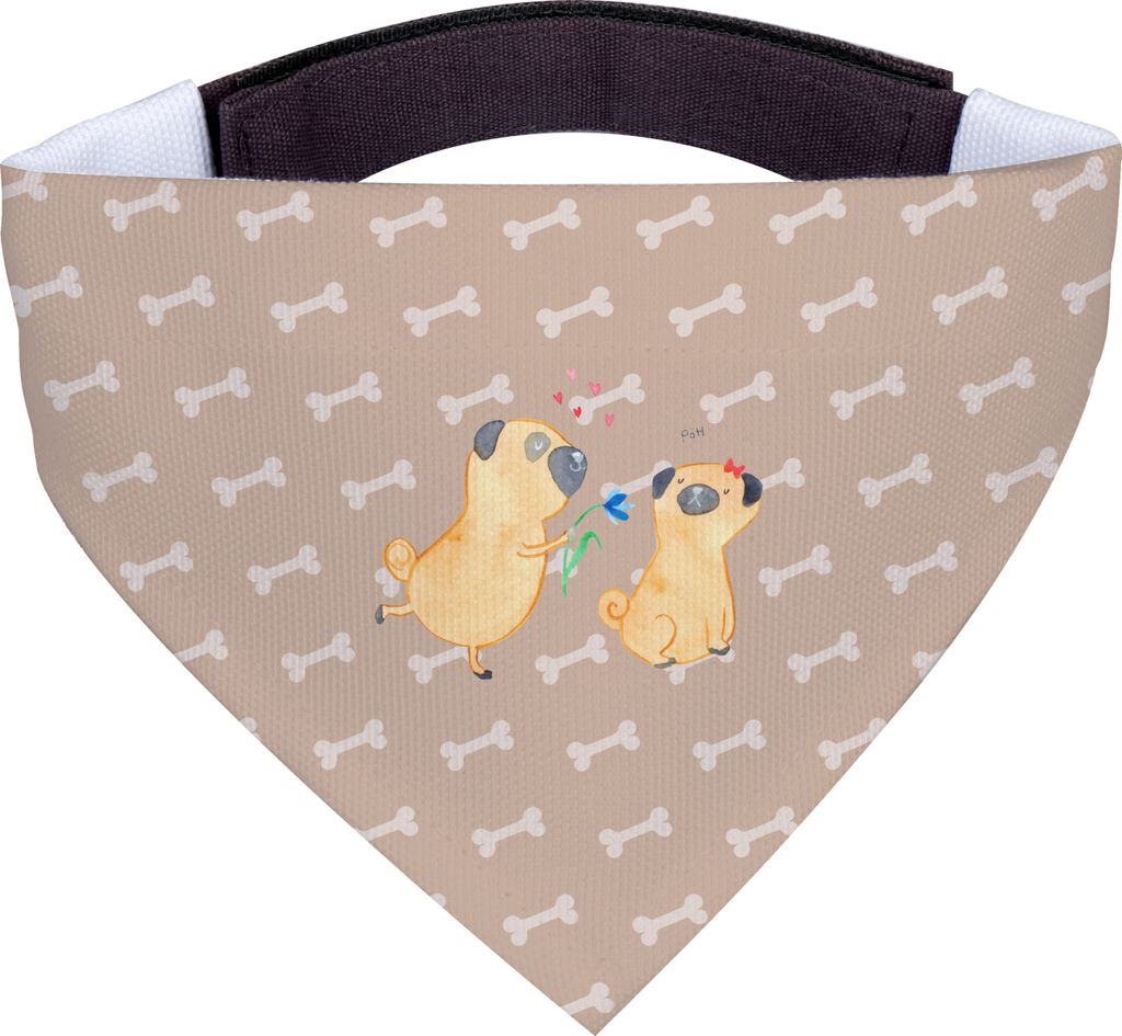 Mr. & Mrs. Panda Hund Halstuch Mops Verliebt - Hundeglück - Geschenk, Hunde Schal, Liebe, Sprüche, Hundeliebe, Hundehalstuch, Knuffig, Hunde-Hals...