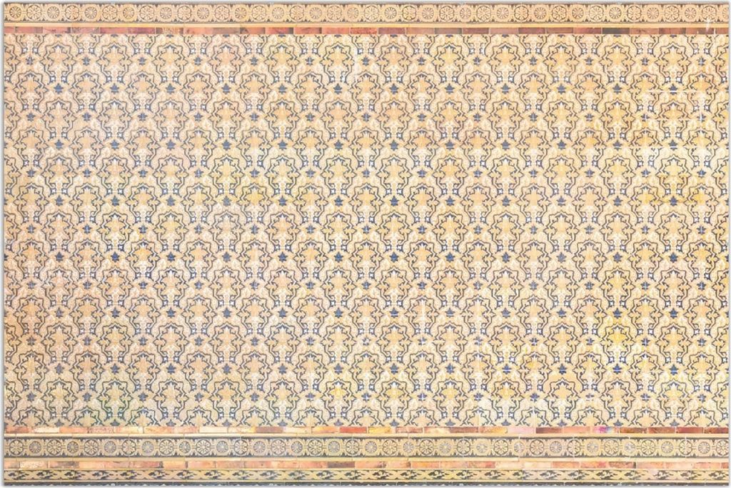 Wallario Wandbild Gotisch gemusterte Fliesen, Größe: 61 x 91,5 cm, Poster mit rahmenlosen Bildhalter