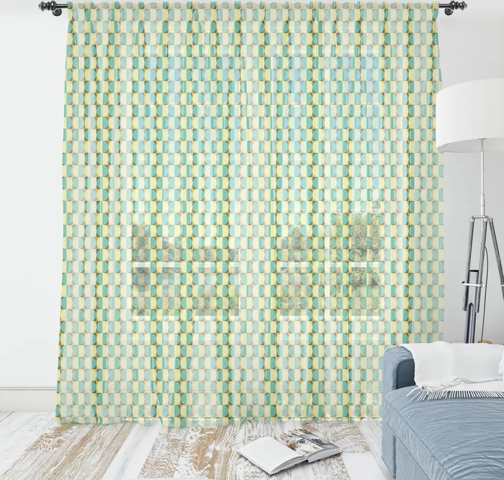 Tapisserie Géométrique en Satin Soyeux 220x274 cm - Design Dichrome