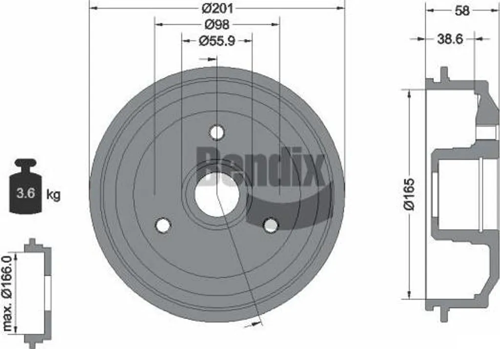 Tambour de frein Bendix pour rénover le freinage de votre Peugeot 106 ou AX