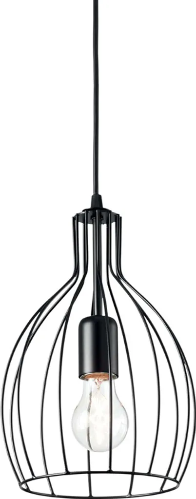 Lustre Suspension Noir en Métal Ampolla-2 Idéal pour Salon et Cuisine