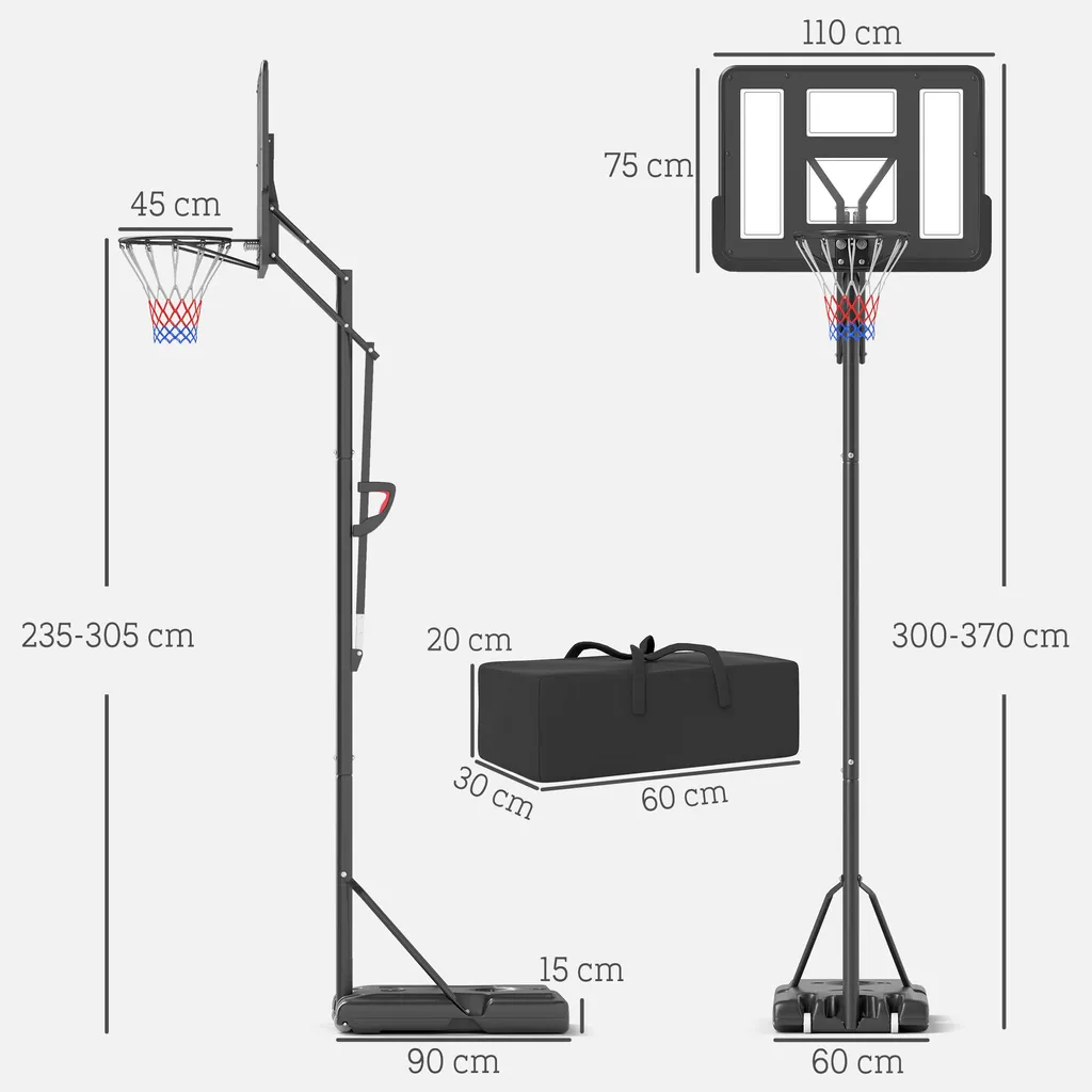 Panier de basket stable et mobile pour éviter les fixations murales - 3