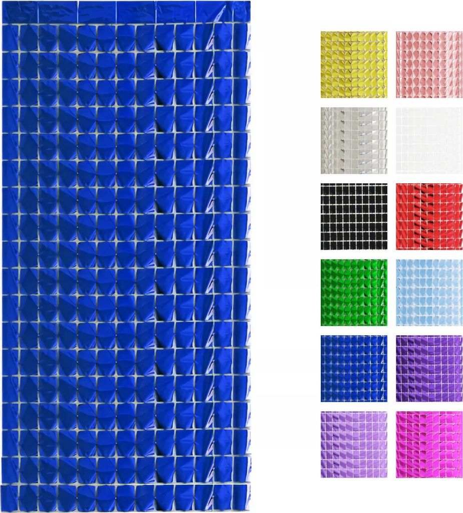 Paillettenwand Party Lametta Vorhang 100x200cm, Blau