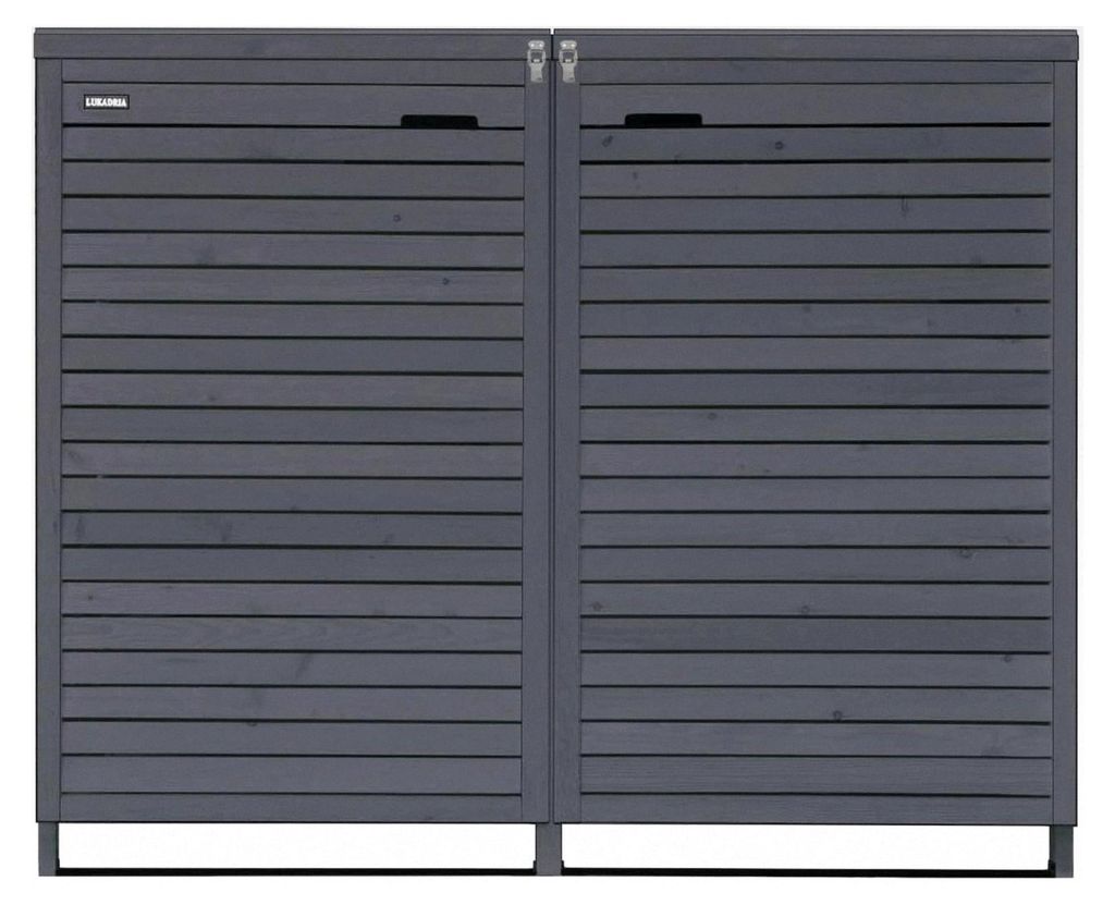 Mülltonnenbox 240L Adria24 für 2 Mülltonnen, Mülltonnenverkleidung aus imprägniertem Holz in Anthrazit