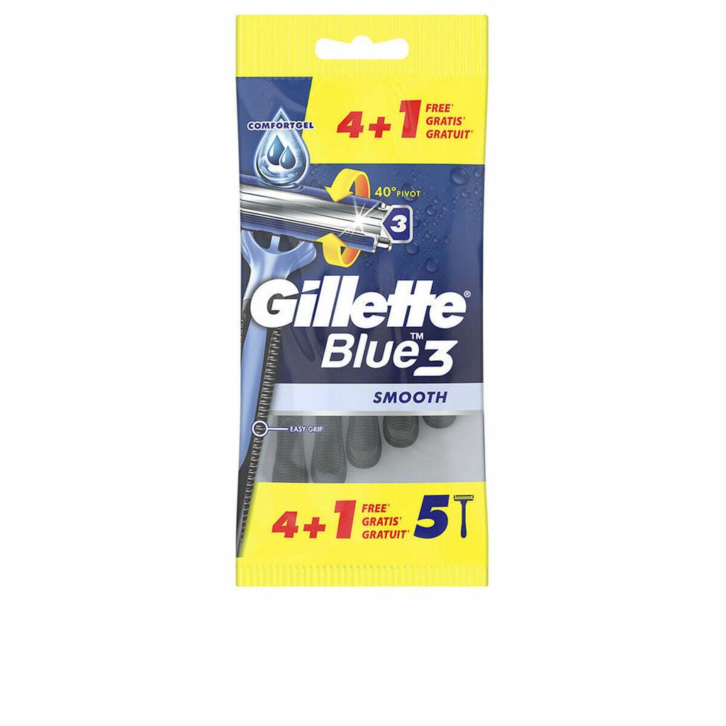 Gillette Blue 3 Smooth Einwegrasierer für Herren, 5 Stück