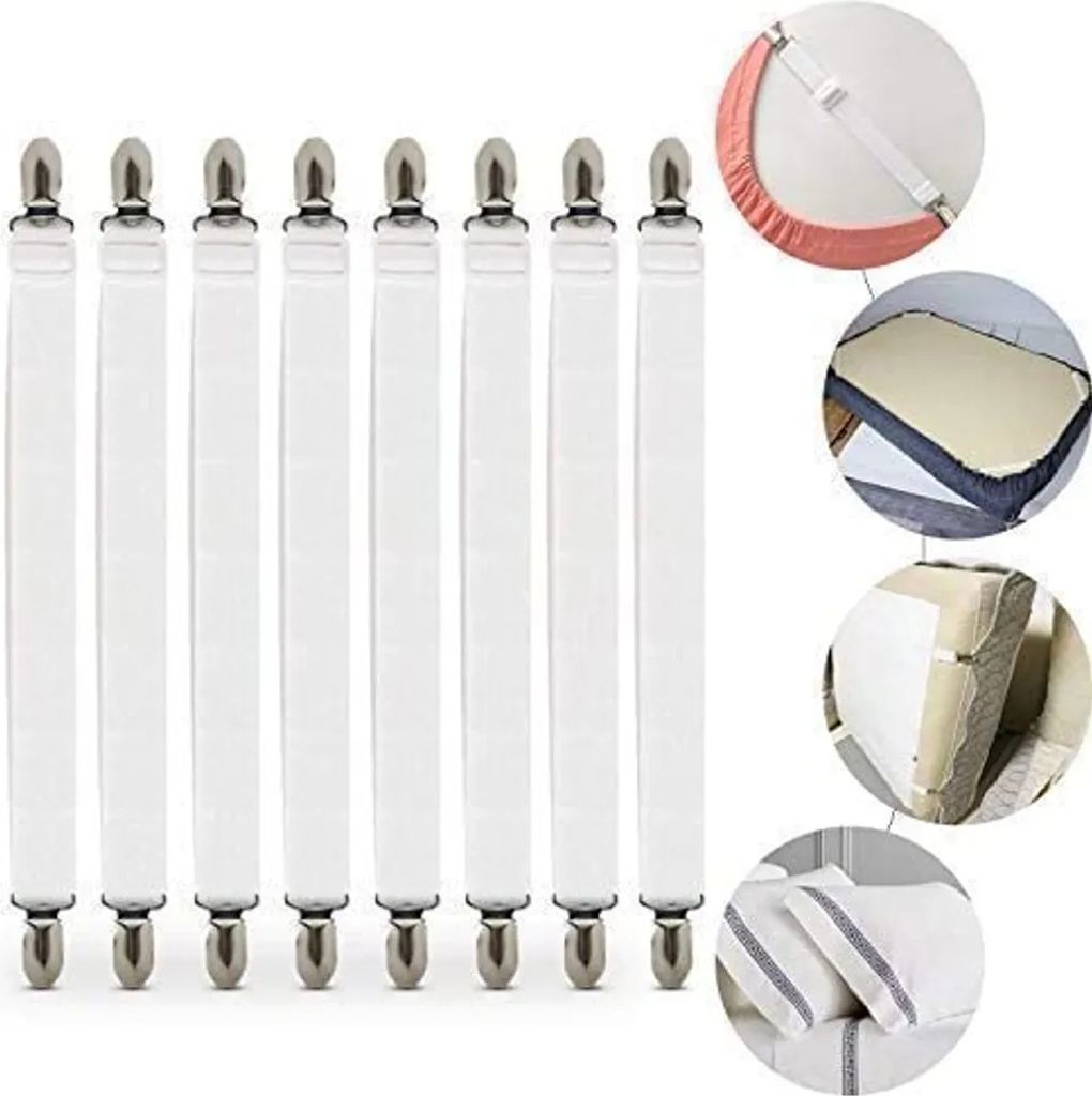 Verstellbare Bettlakenspanner, 8 Stück Elastische Produktbild 1