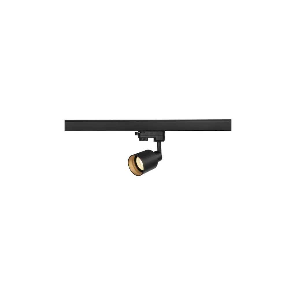 Projecteur rail 3 phases noir Puri Track Glas orientable avec adaptateur