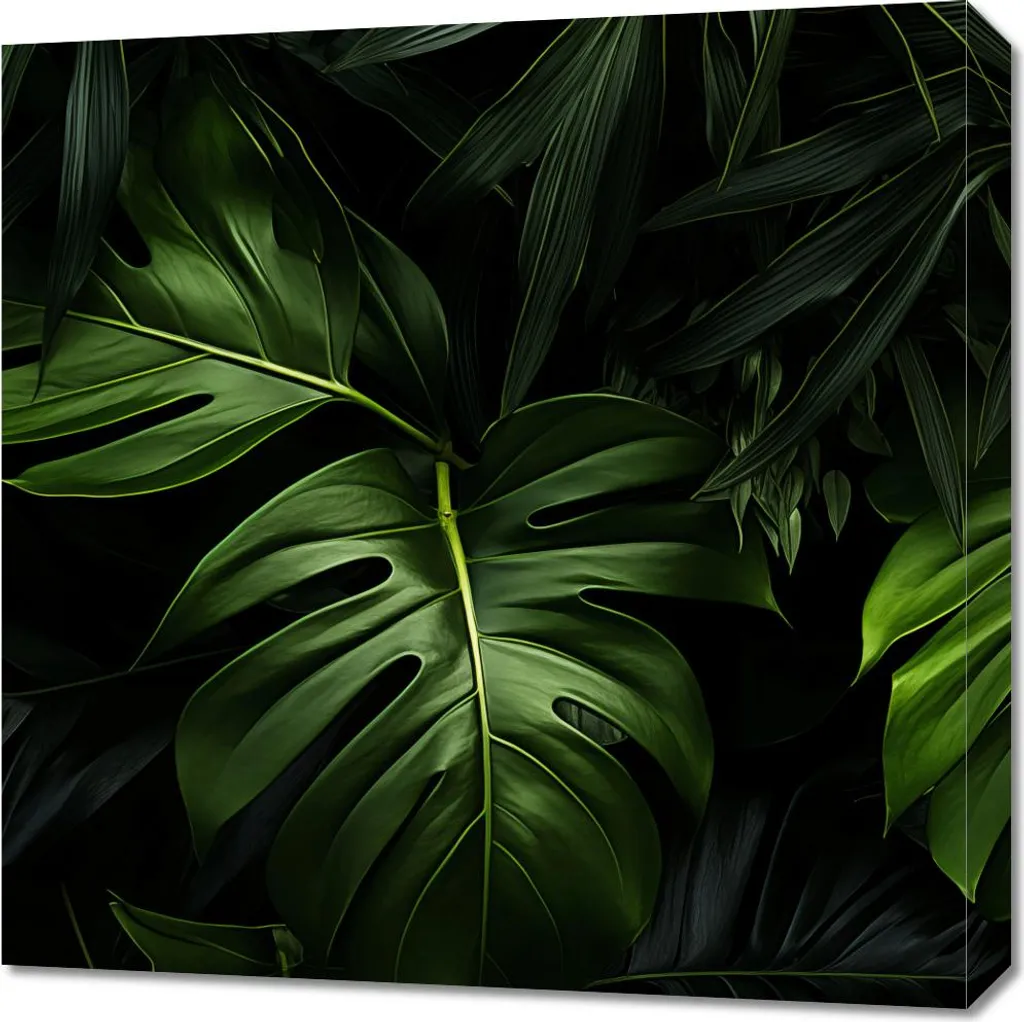 Tableau 60x60 Murmures Verts - Déco Murale pour Illuminer un Mur Vide