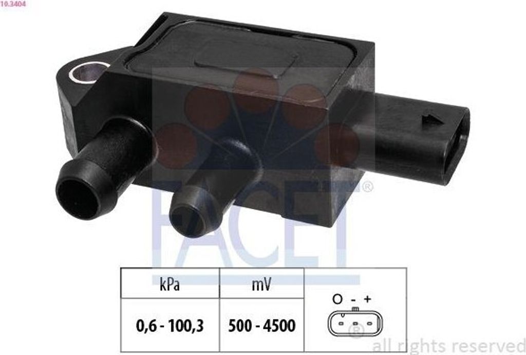 FACET 10.3404 Abgasdruck Differenzdrucksensor für OPEL ZAFIRA TOURER C (P12) Astra K Sports Tourer (B16) Mokka / Mokka X (J13) Astra K Schrägheck
