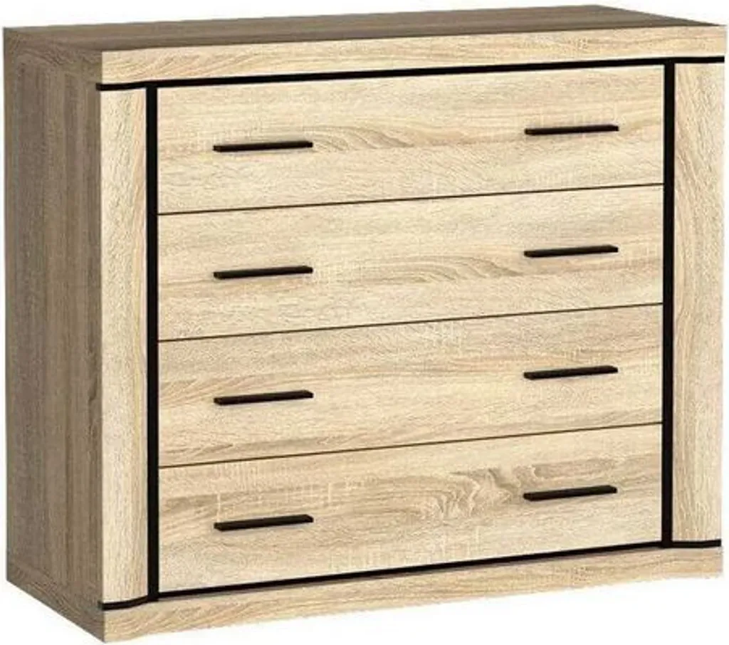 Commode AIRA chêne sonoma 3 tiroirs - Finition bois naturel élégante