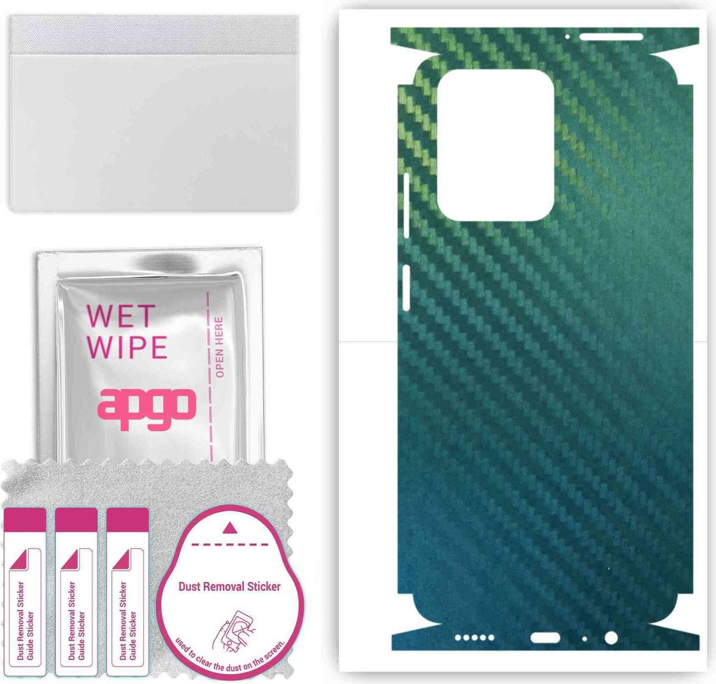 apgo Rückseite + Seiten Schutzfolie, Skin, kompatibel mit Honor X7a, Hinten Displayschutzfolie aus Vinylfolie, kratzfest, einfache Montage - Kohle...