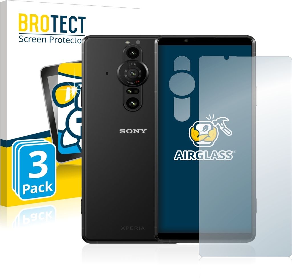 3x BROTECT Schutzglas für Sony Xperia Pro-I (Display+Kamera) Schutzfolie Panzer Folie Glas Display Schutz klar
