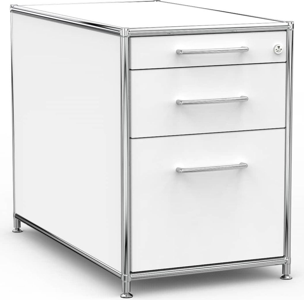 VERSEE Standcontainer 80 cm mit Hängeregistratur – Holz Weiß – Bürocontainer für Akten