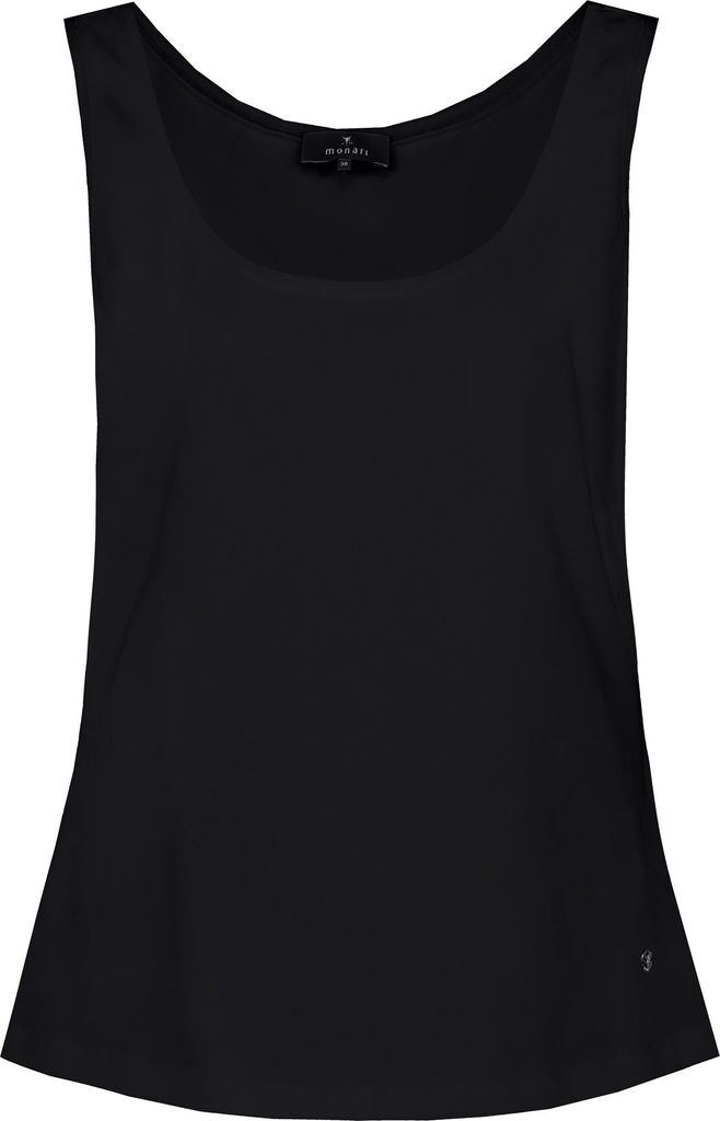 Monari Damen Top in Schwarz, Größe 42, mit leicht tailliertem Schnitt und breiten Trägern