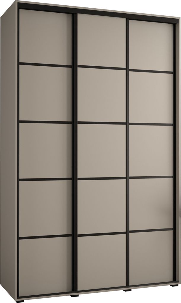 Kryspol Dakota 4 Schrank, drei Türen - 235,2x160x45cm - Kaschmir Schwarz