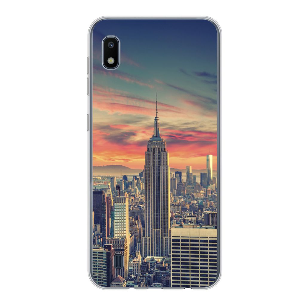 MuchoWow Handyhülle Schutzhülle Hülle für Samsung Galaxy A10 New York - Manhattan - Empire State Building Silikon Softcase Handy Hülle - Sch...