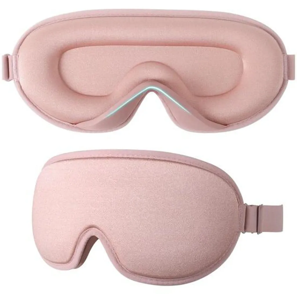 Masque de sommeil 3D rose pour dormeur latéral occultation 100%