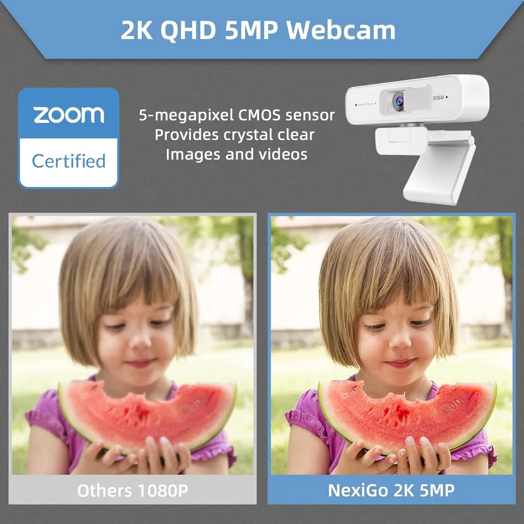 Webcam 2K autofocus N940P blanche avec micro haute définition via USB