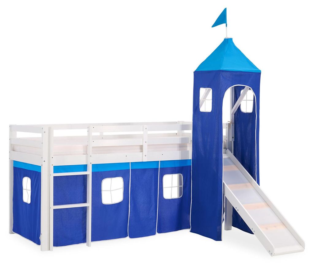 Lit superposes enfants Jouez lit Pin massif toboggan tour Image du produit 