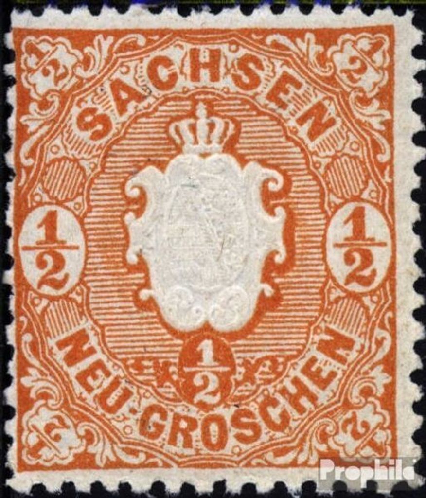Briefmarken Sachsen 1863 Mi 15c postfrisch Landeswappen
